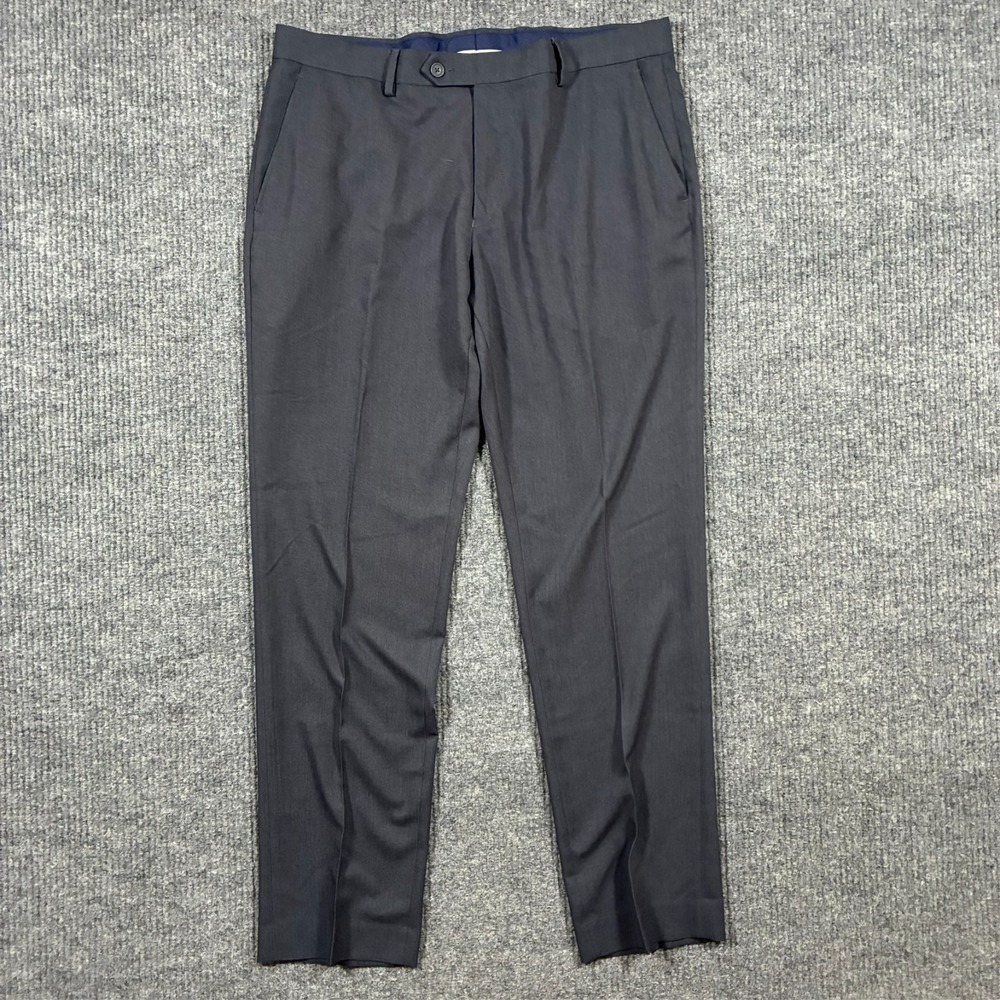 Tommy Hilfiger Mens Dress Pants Size 36x32 Gray Flat Front Stretch Mid Rise